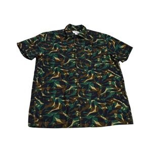 Wallace & Barnes Short Sleeve Camp Shirt Camo Ripstop Mens Small‎ Casual Summer